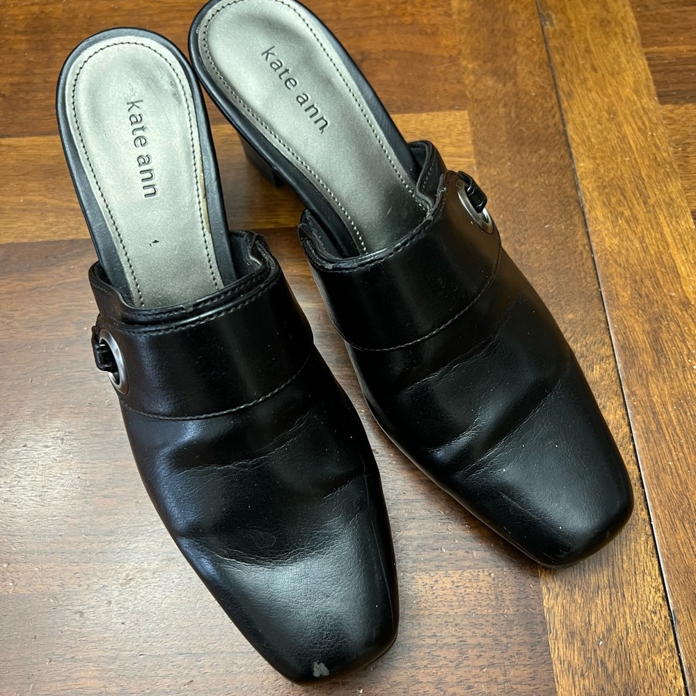 Kate Ann Square Toe Mule Clogs Slip On Shoes Size 7